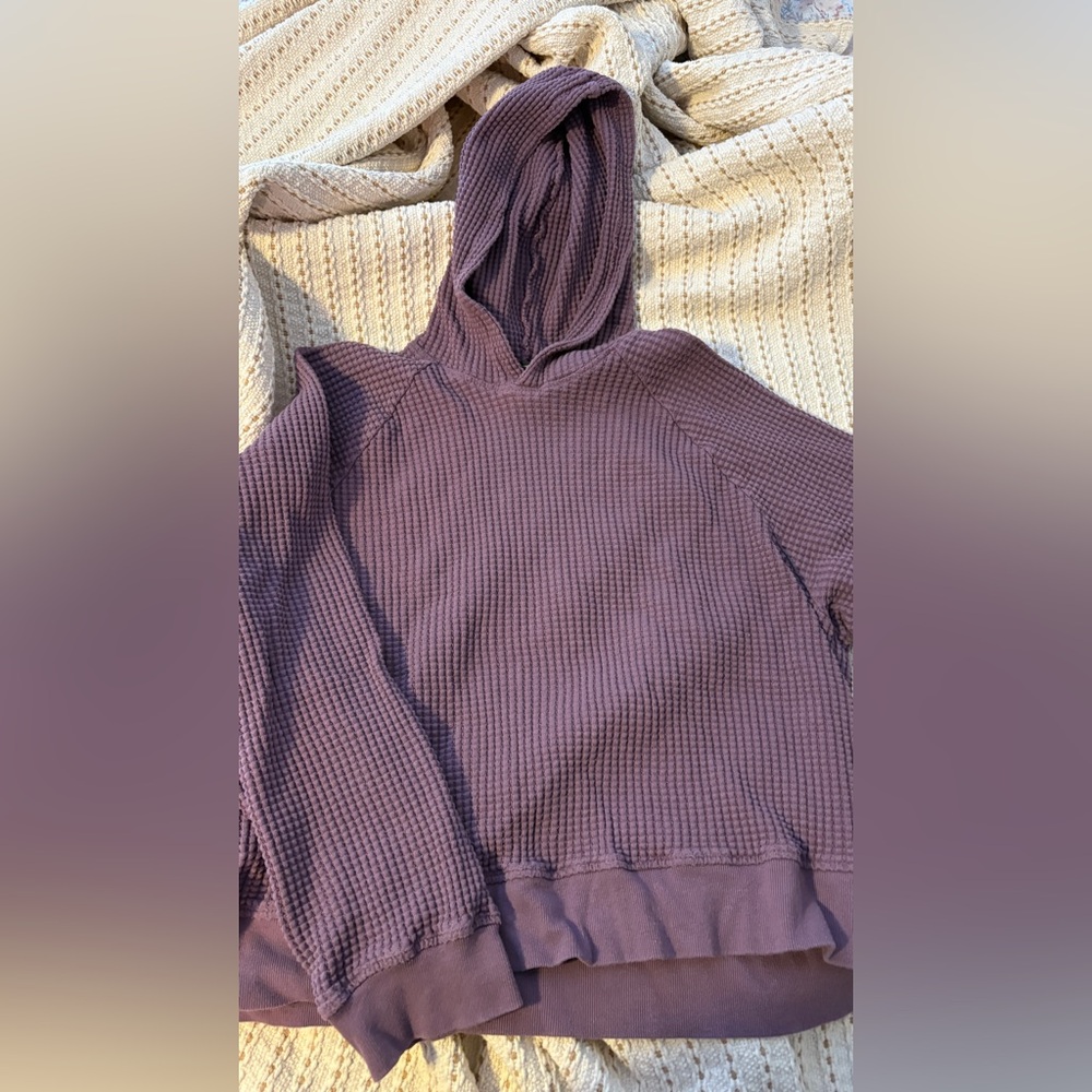 The North Face - Purple Cotton Waffle Hoodie - EUC/Almost NWOT - worn TWICE - Picture 2 of 5